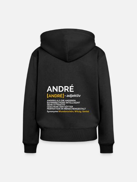 André - Frauen Premium Bio Zip Hoodie - Schwarz