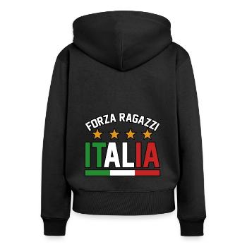 Italia Italiener Italienisch Italien - Frauen Premium Bio Zip Hoodie - Schwarz - Hinten - Julia (174cm)