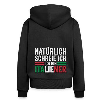 Italie Vaffanculo italien - Sweat à capuche zippé Premium bio Femme - noir - Dos - Julia (174cm)