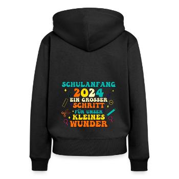 Parents Schoolchild Primary School First Grade School Enrollment - Women's Premium Organic Zip Hoodie - black - Back - Julia (174cm)