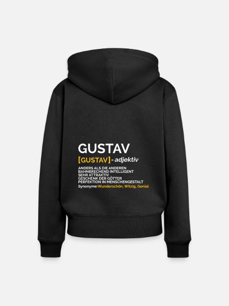 Gustav - Frauen Premium Bio Zip Hoodie - Schwarz