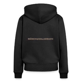 Mönchengladbach Hund - Frauen Premium Bio Zip Hoodie - Schwarz - Hinten - Julia (174cm)