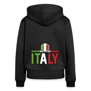 Italie Italien Italien Italie - Sweat à capuche zippé Premium bio Femme - noir - Dos - Julia (174cm)