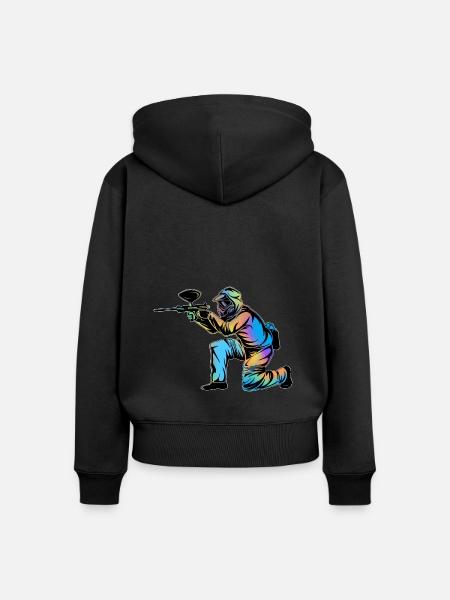 Paintball - Frauen Premium Bio Zip Hoodie - Schwarz