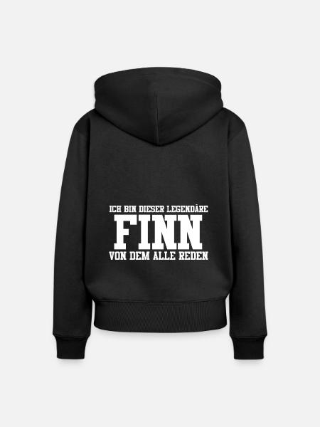 Finn Name Design - Frauen Premium Bio Zip Hoodie - Schwarz