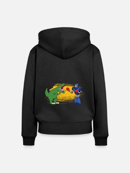 Roboter - Frauen Premium Bio Zip Hoodie - Schwarz