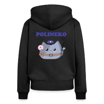 Polineko - Sweat à capuche zippé Premium bio Femme - noir - Dos - Julia (174cm)