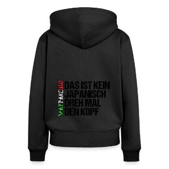 Italy Italian Vaffanculo - Women's Premium Organic Zip Hoodie - black - Back - Julia (174cm)