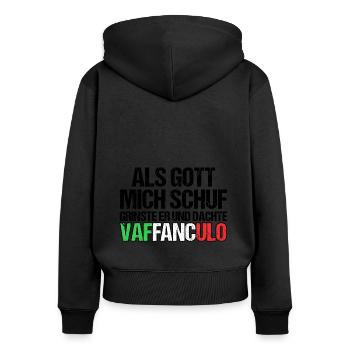 Italien Italiener Vaffanculo - Frauen Premium Bio Zip Hoodie - Schwarz - Hinten - Julia (174cm)