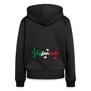 Italy Italian Vaffanculo - Women's Premium Organic Zip Hoodie - black - Back - Julia (174cm)