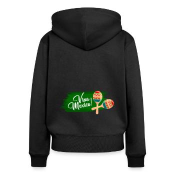 Viva Mexico - Fiesta Party - Frauen Premium Bio Zip Hoodie - Schwarz - Hinten - Julia (174cm)