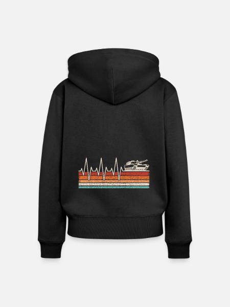 Panzerfahrer Herzschlag - Frauen Premium Bio Zip Hoodie - Schwarz