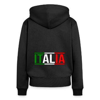 Italia Italiener Italienisch Italien - Frauen Premium Bio Zip Hoodie - Schwarz - Hinten - Julia (174cm)