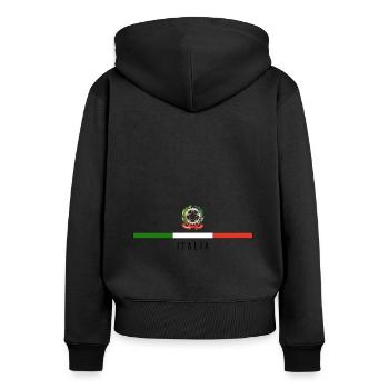 Italie Italien Italien Italie - Sweat à capuche zippé Premium bio Femme - noir - Dos - Julia (174cm)