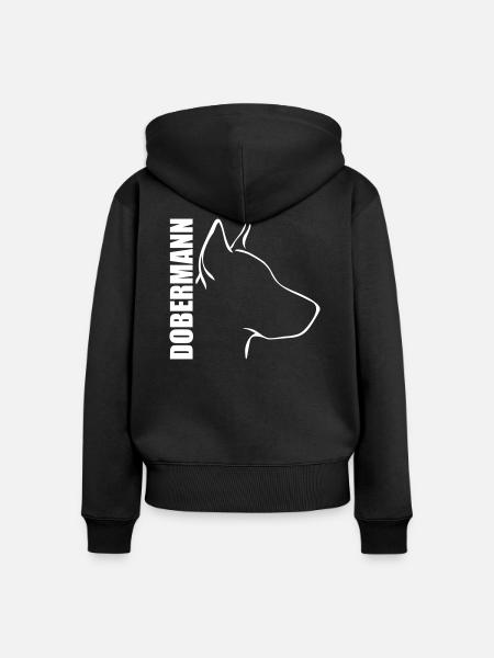 DOBERMANN PROFIL - Frauen Premium Bio Zip Hoodie - Schwarz