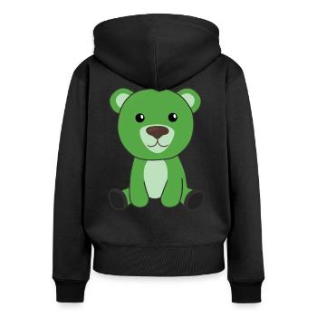 green bear colorful bear cute animals bears - Women's Premium Organic Zip Hoodie - black - Back - Julia (174cm)