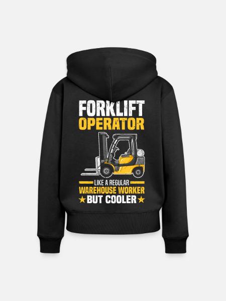 Gabelstaplerfahrer Sprüche | Gabelstapler Geschenk - Frauen Premium Bio Zip Hoodie - Schwarz