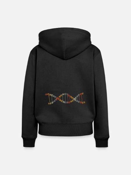 DNA Bicycle - Frauen Premium Bio Zip Hoodie - Schwarz