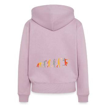 Evolution Handballer - Frauen Premium Bio Zip Hoodie - Altrosa - Hinten - Julia (174cm)