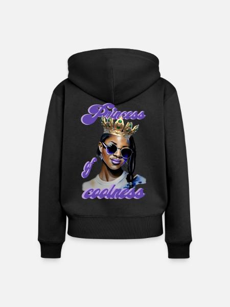 Princess of coolness Frau - Frauen Premium Bio Zip Hoodie - Schwarz