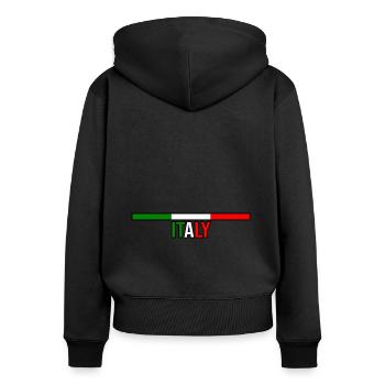 Italia Italian Italian Italy - Women's Premium Organic Zip Hoodie - black - Back - Julia (174cm)