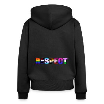 Respect - LGBTIQ Gay Pride Queer Coming Out - Frauen Premium Bio Zip Hoodie - Schwarz - Hinten - Julia (174cm)