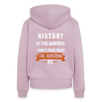 Historiker - Frauen Premium Bio Zip Hoodie - Altrosa - Hinten - Julia (174cm)