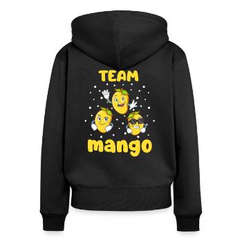 Mango - Frauen Premium Bio Zip Hoodie - Schwarz - Hinten - Julia (174cm)
