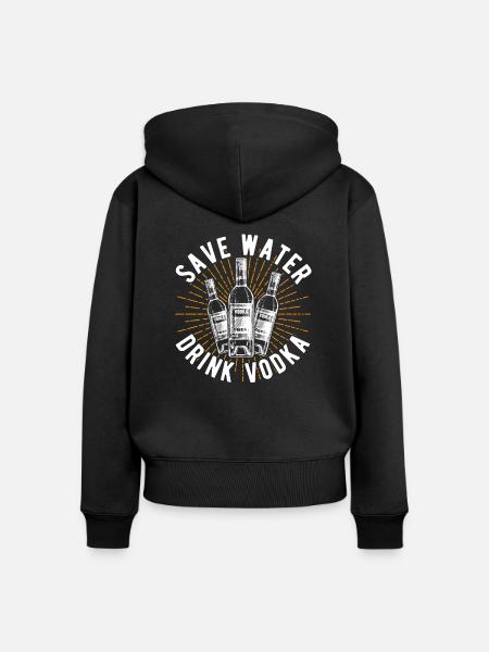Wodka - Frauen Premium Bio Zip Hoodie - Schwarz