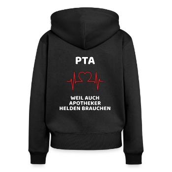 PTA lustiges Geschenk - Frauen Premium Bio Zip Hoodie - Schwarz - Hinten - Julia (174cm)