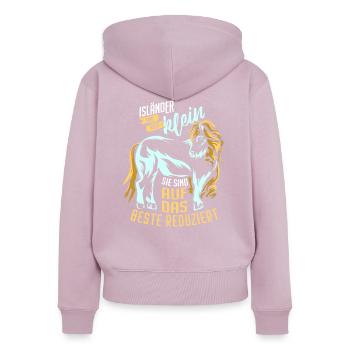Islandpferd - Frauen Premium Bio Zip Hoodie - Altrosa - Hinten - Julia (174cm)