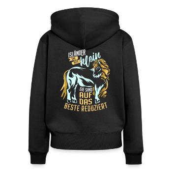 Islandpferd - Frauen Premium Bio Zip Hoodie - Schwarz - Hinten - Julia (174cm)