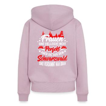 Schwarzwald Black Forest - Frauen Premium Bio Zip Hoodie - Altrosa - Hinten - Julia (174cm)