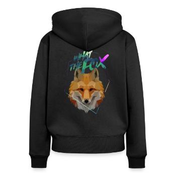 Fox What the Fox Geometric - Women's Premium Organic Zip Hoodie - black - Back - Julia (174cm)