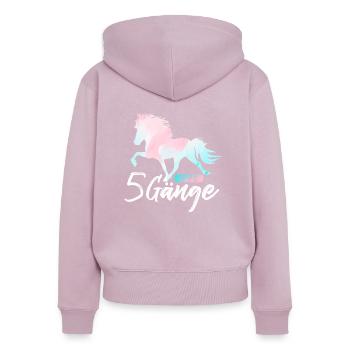 Islandpferd - Frauen Premium Bio Zip Hoodie - Altrosa - Hinten - Julia (174cm)