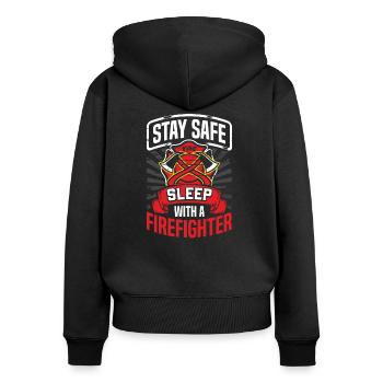 Firefighter - Women's Premium Organic Zip Hoodie - black - Back - Julia (174cm)