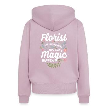 Florist Sunflower - Frauen Premium Bio Zip Hoodie - Altrosa - Hinten - Julia (174cm)