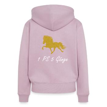 Islandpferd - Frauen Premium Bio Zip Hoodie - Altrosa - Hinten - Julia (174cm)