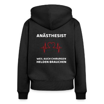 Anästhesist T-Shirt lustiges Geschenk - Frauen Premium Bio Zip Hoodie - Schwarz - Hinten - Julia (174cm)