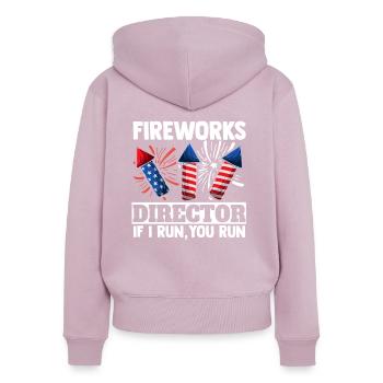 4th July Fireworks Director If I - Sweat à capuche zippé Premium bio Femme - rose poudré - Dos - Julia (174cm)