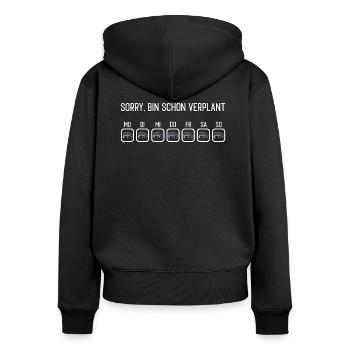 Esel - verplant lustiger Spruch - Frauen Premium Bio Zip Hoodie - Schwarz - Hinten - Julia (174cm)