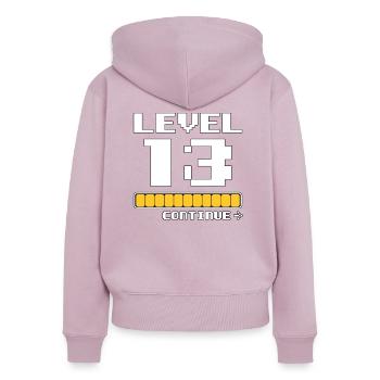 13. Geburtstag - Level 13 - 13 Jahre lustiges - Frauen Premium Bio Zip Hoodie - Altrosa - Hinten - Julia (174cm)