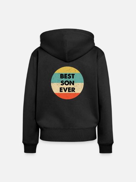Bestes Son Ever Design - Frauen Premium Bio Zip Hoodie - Schwarz