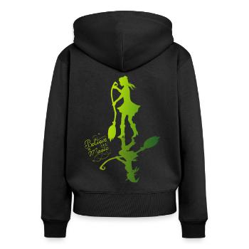 Believe in Magic Witch - green - Women's Premium Organic Zip Hoodie - black - Back - Julia (174cm)