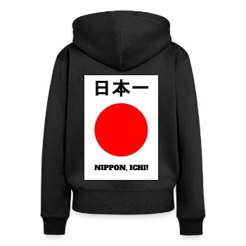 Nippon, Ichi! - Women's Premium Organic Zip Hoodie - black - Back - Julia (174cm)