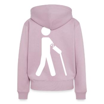 Blinder - Frauen Premium Bio Zip Hoodie - Altrosa - Hinten - Julia (174cm)