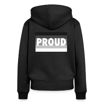 proud straight hetero pride flag drapeau love - Sweat à capuche zippé Premium bio Femme - noir - Dos - Julia (174cm)
