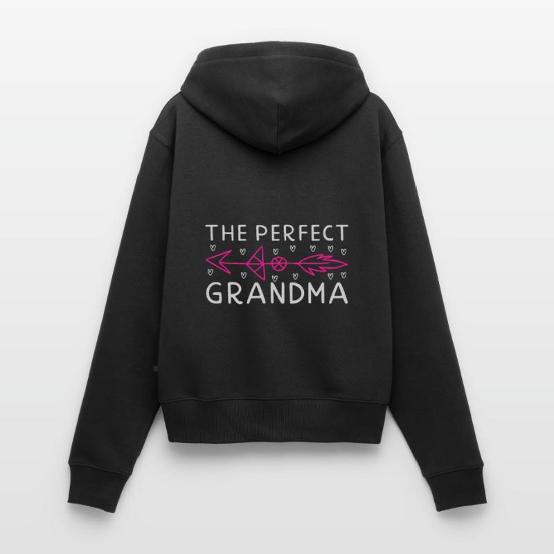 DAS PERFEKTE GROSSMUTTER qute Muttertagsgeschenk Frauen Premium Bio Zip Hoodie