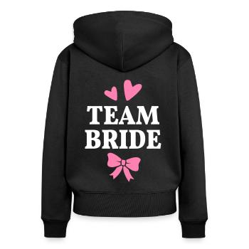 Équipe Bride Hen Party Mariage - Sweat à capuche zippé Premium bio Femme - noir - Dos - Julia (174cm)