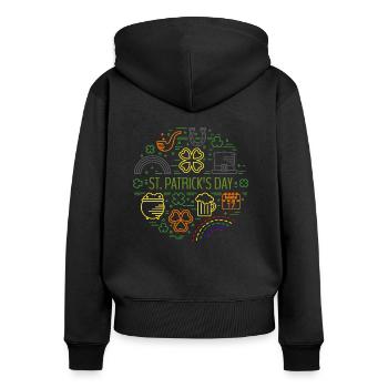 St. Patrick's Day - Women's Premium Organic Zip Hoodie - black - Back - Julia (174cm)